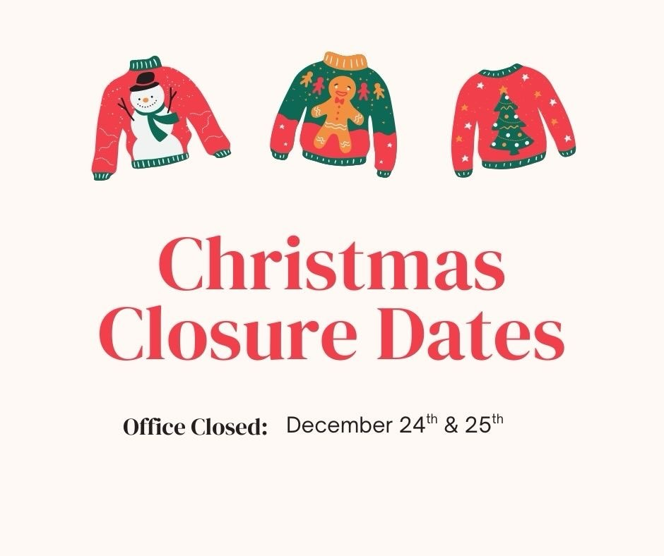 Merry Christmas everyone! Our office will be closed tomorrow and Thursday and will reopen on Friday. We hope everyone enjoys their Holiday and time with loved ones. 🎄